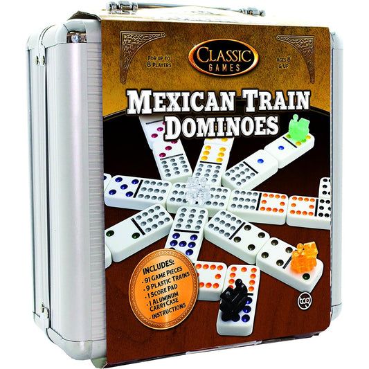 TCG Toys Mexican Train with Aluminium Case Dominos Game