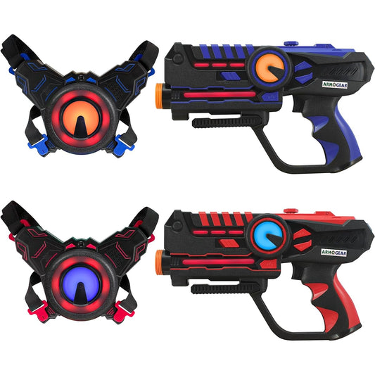 ArmoGear Laser Tag (2 Pack) | Laser Tag Guns with Vests, Set of 2 | Laser Tag Toys for Kids, Indoor and Outdoor Play | Laser Guns for Boys and Girls, Ages 8+