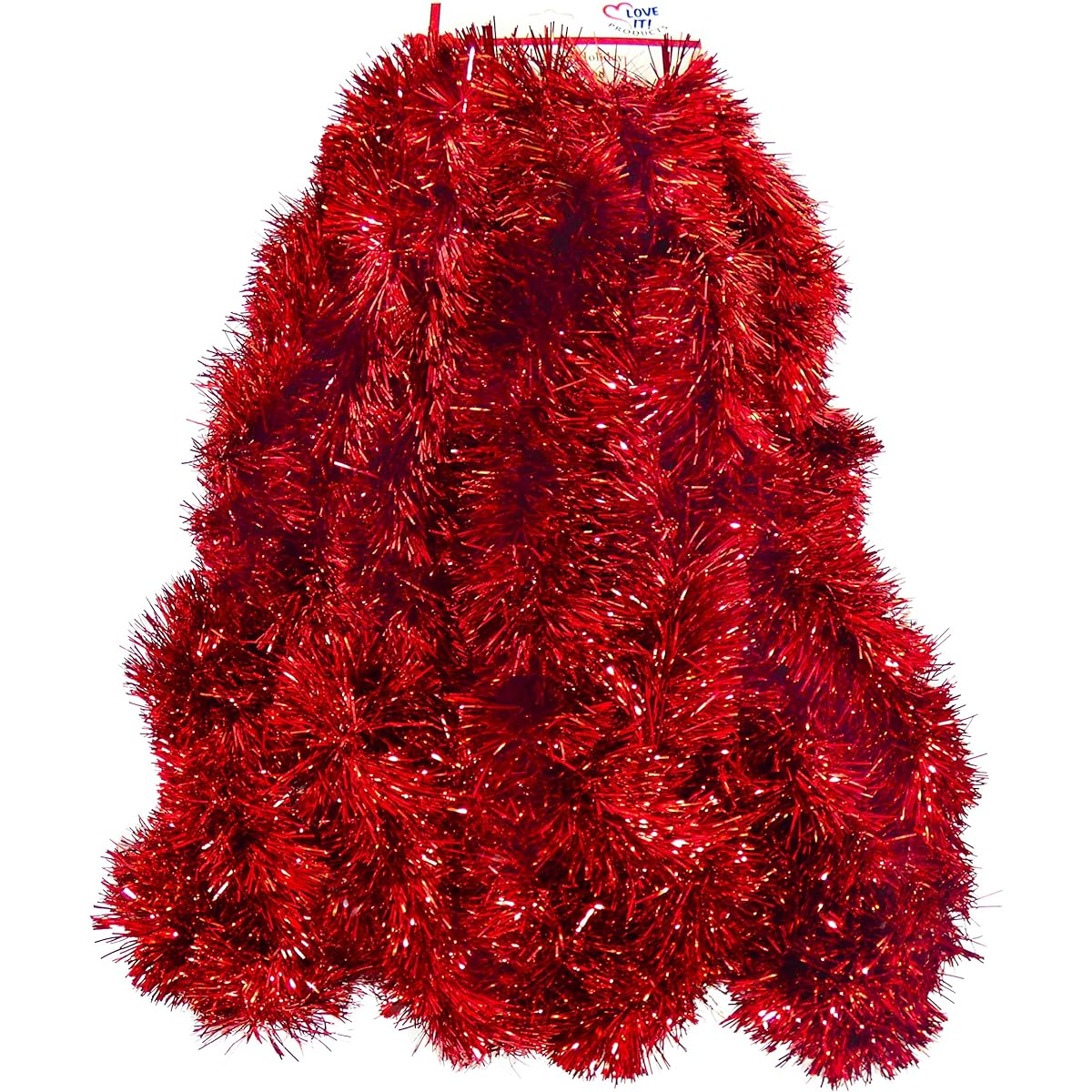 Tinsel Garland 25ft for Holidays, Memorial Day, 4th of July, Christmas, New Year's Eve, Celebrations, Weddings, Birthdays, Festivals, Special Events, Decorative Accents-1, Red, 25ft Long