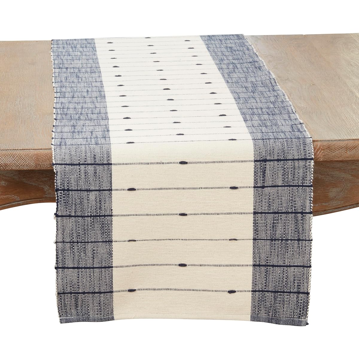 Saro Lifestyle Thin Stripe Table Runner, Navy Blue, 16"x72", 5301.NB1672B