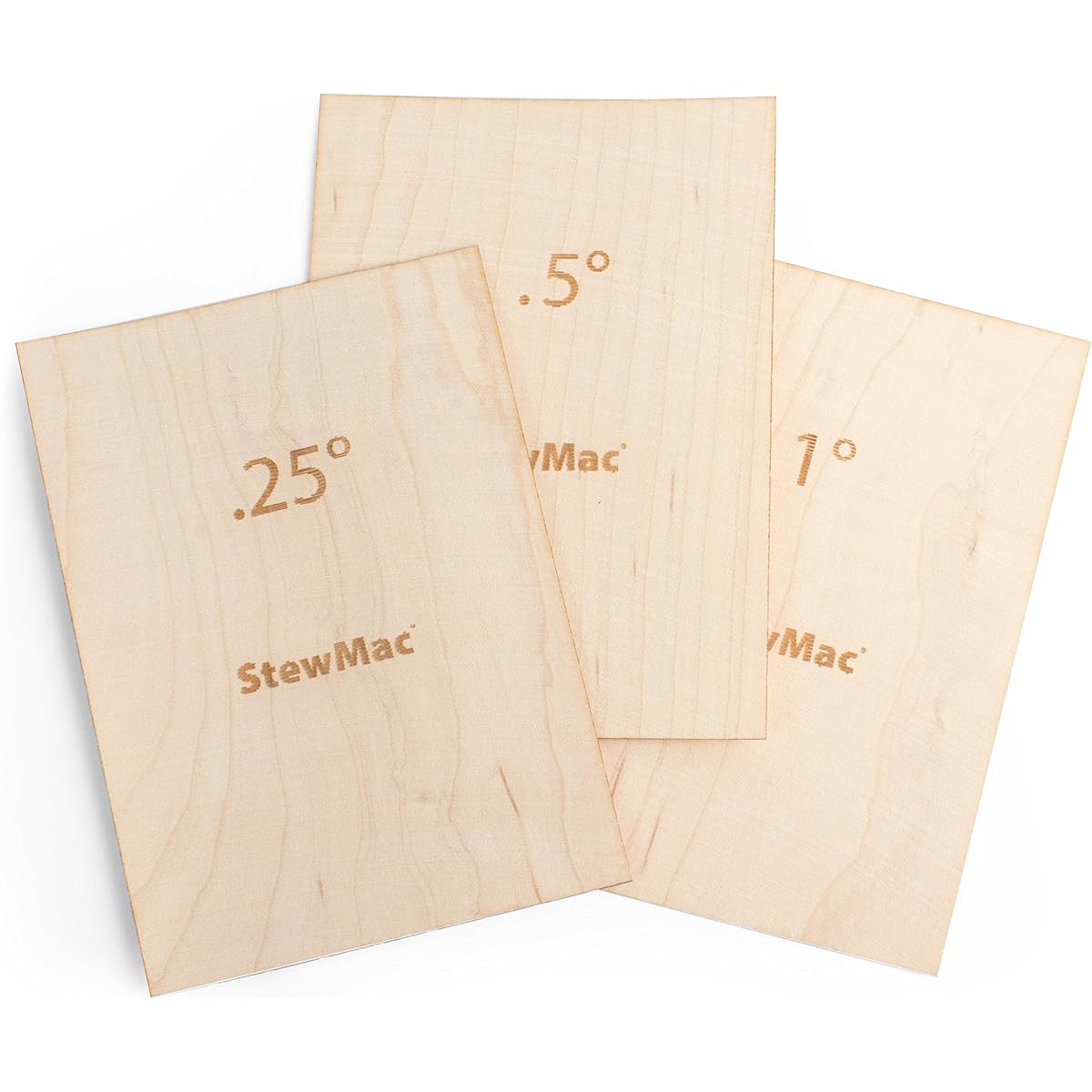 StewMac Base Neck Shim for Bolt-on Neck Solid Maple Blank Set of 3