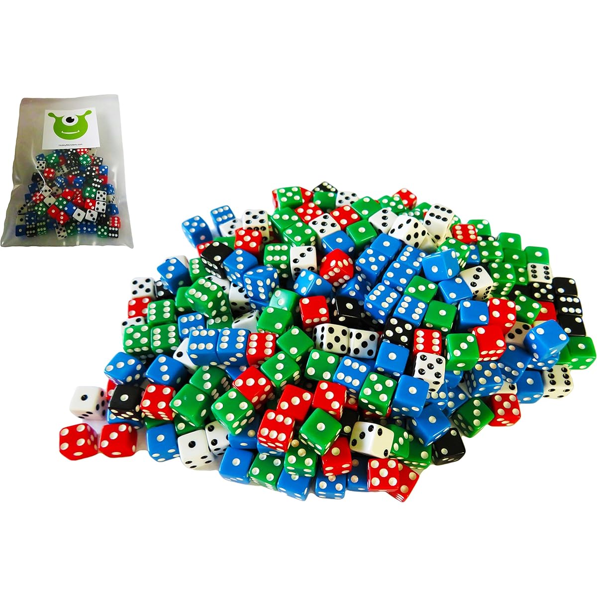 Hobby Monsters 200-Piece Mini 8 mm Assorted Game Dice