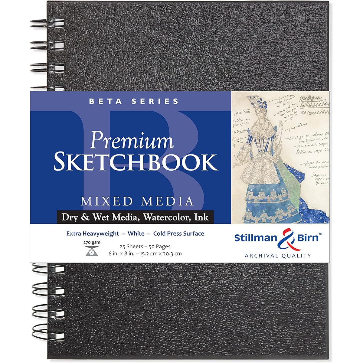 Beta Wirebound Sketchbook 6X8 by Stillman & Birn