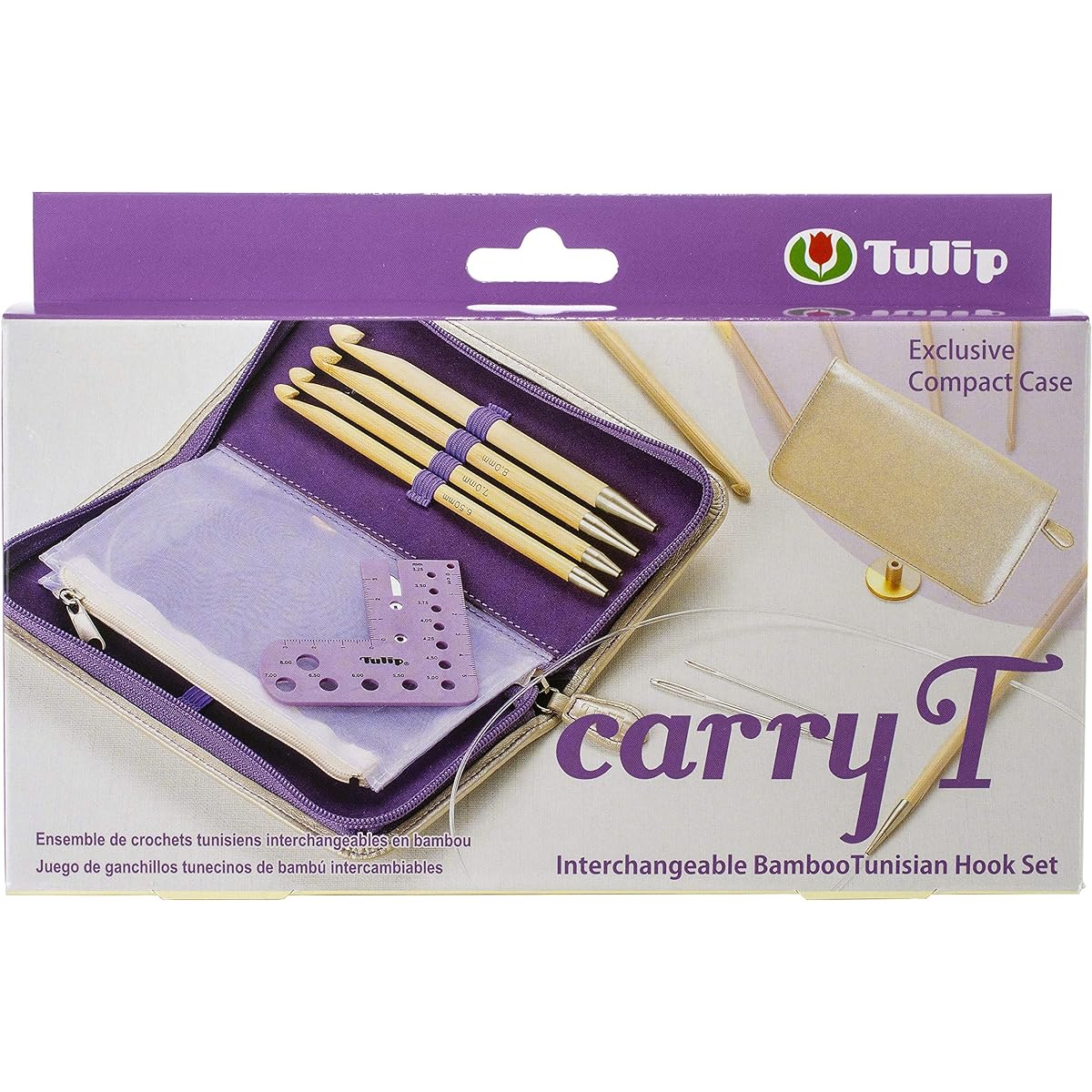 Tulip Carry T Interchangeable Bamboo Tunisian Hook Set with Case