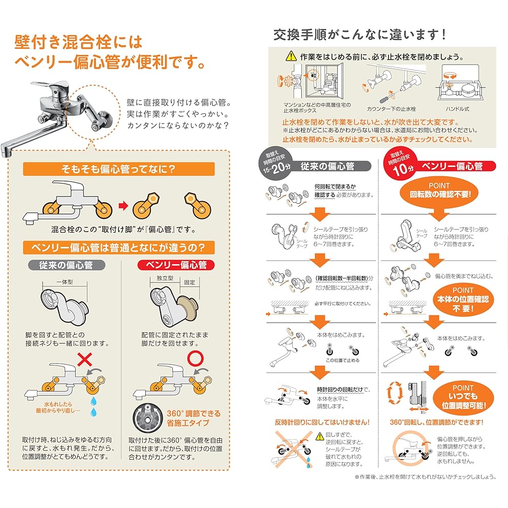 SANEI [Kitchen mixer faucet cold region specification] Single mixer faucet with Benly eccentric pipe cold region specification CK2710K-3U