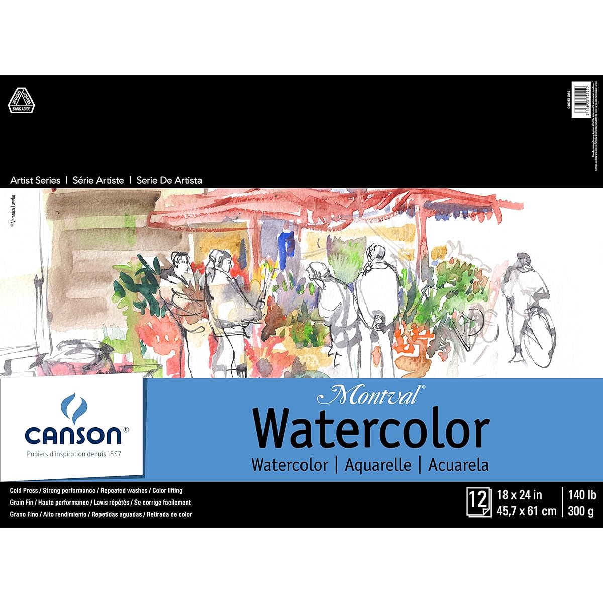Canson Montval Watercolor Pad, 18X24 Fold Over by Canson