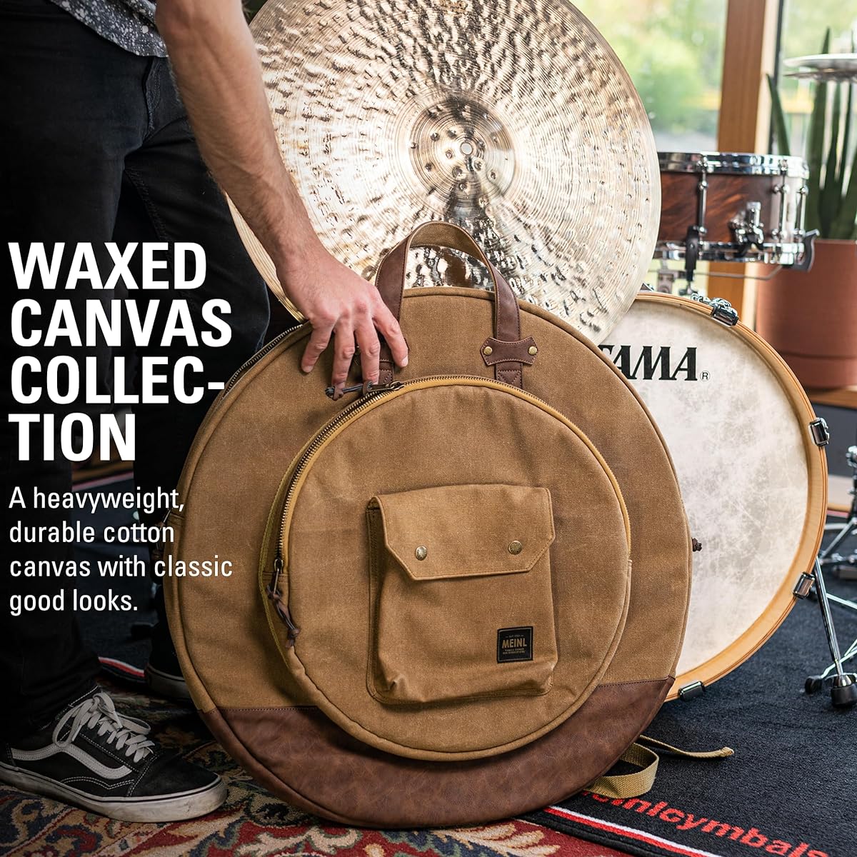 MEINL Cymbals Waxed Canvas Collection MWC22KH Vintage Khaki Cymbal Bag [Official Japanese Product]