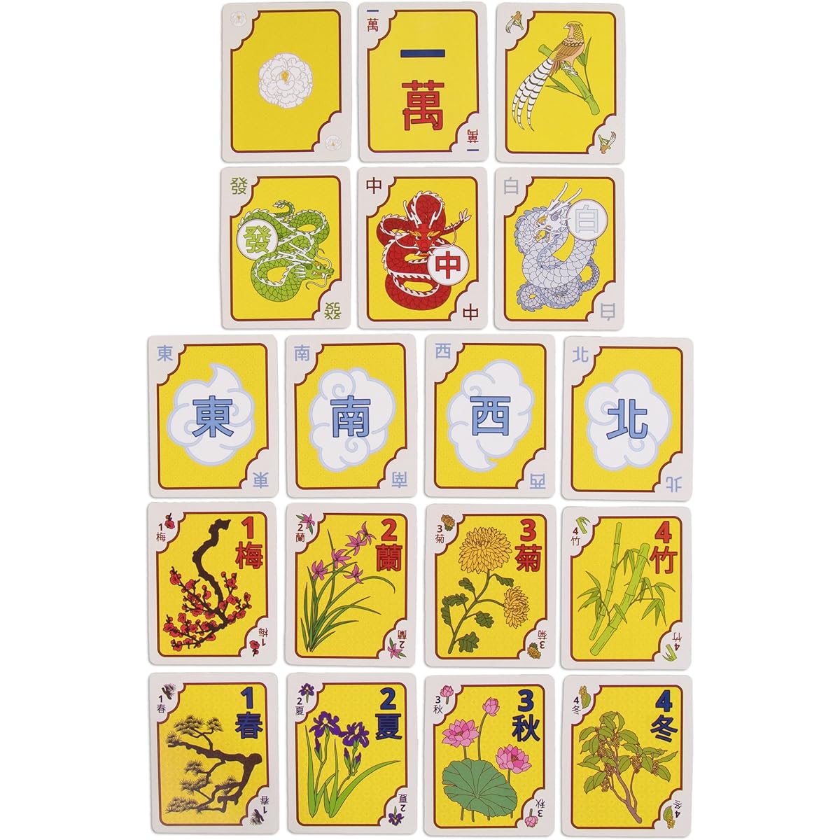 Chinese & American/Western Mahjong Card Game Set | Chinese Tile Game Playing Card Form | Chinese Tile Game | 1 Chinese Deck