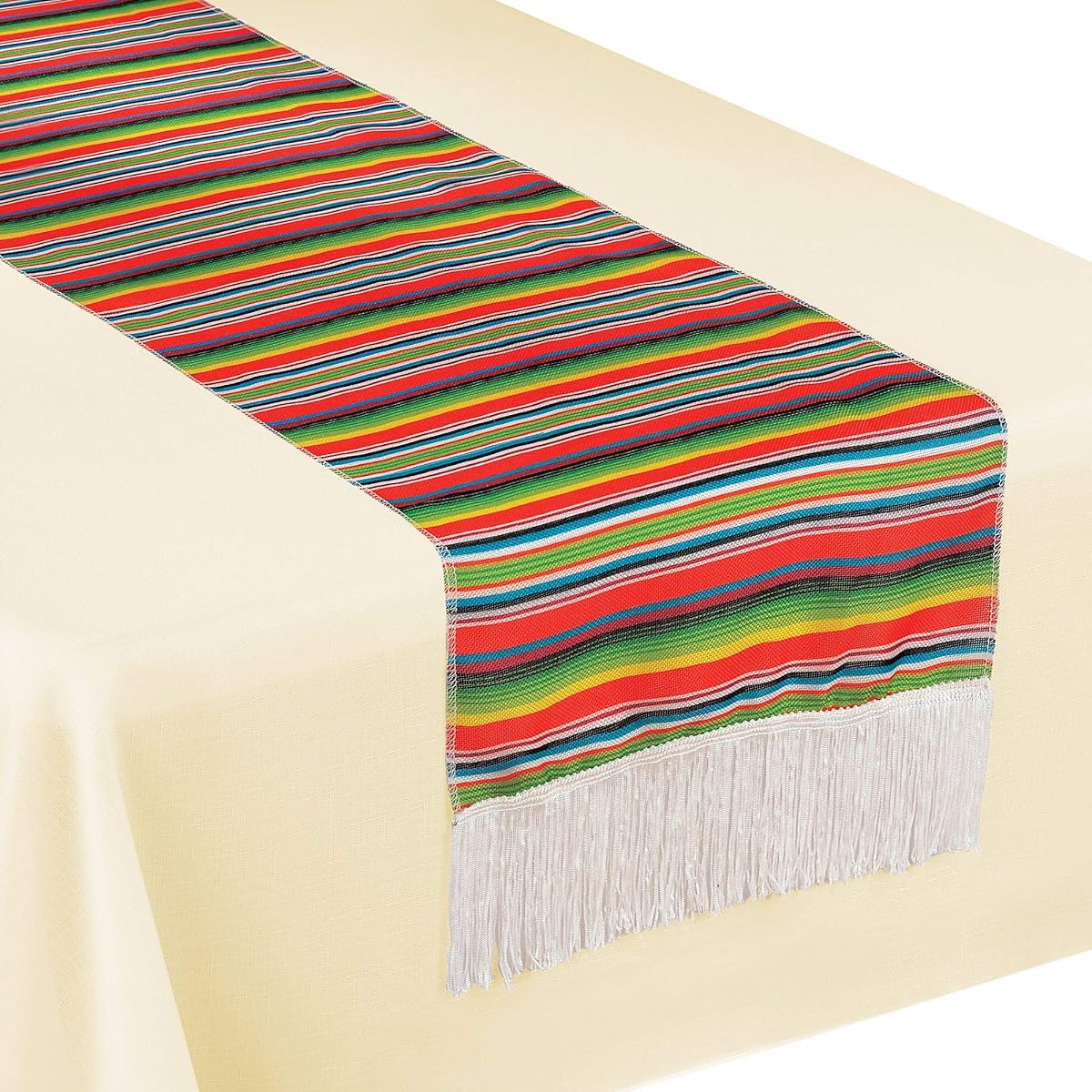 Cinco de Mayo Serape Stripe Fabric Table Runner
