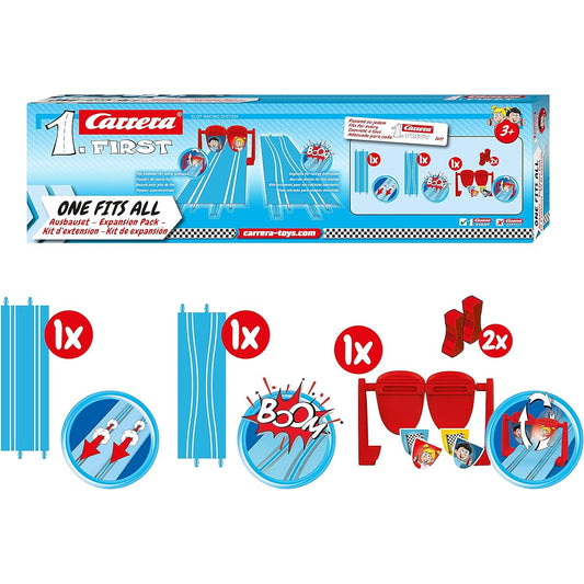 Carrera First Expansion Pack Extra Tracks Battery Powered Beginner Slot Car Racing Set for Ages 3+