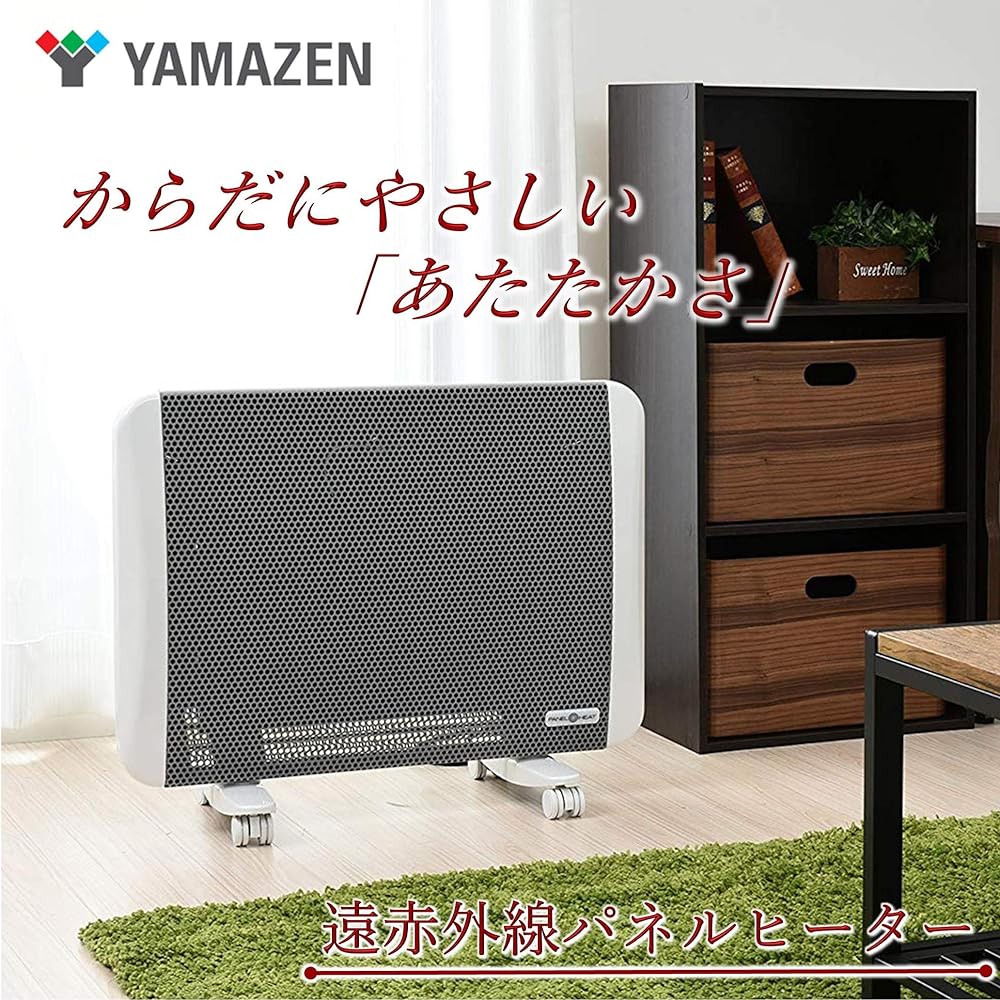 [Yamazen] Panel heater (1000W/500W 2-stage switching) Equipped with far-infrared wide sheathed heater "Alphin" With casters White DP-SC10(W)