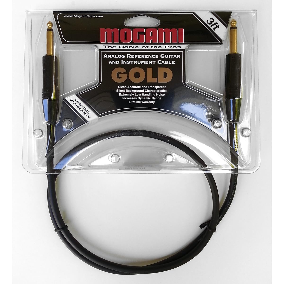 Mogami Gold Instrument 03 Guitar/Instrument Patch Cable 3 feet by Mogami