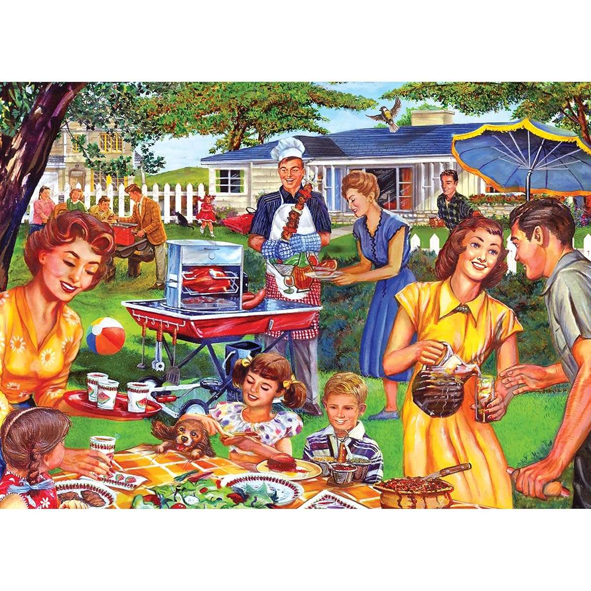 Cra-Z-Art - RoseArt - Back in the Past - Backyard BBQ - 750 Piece Jigsaw Puzzle