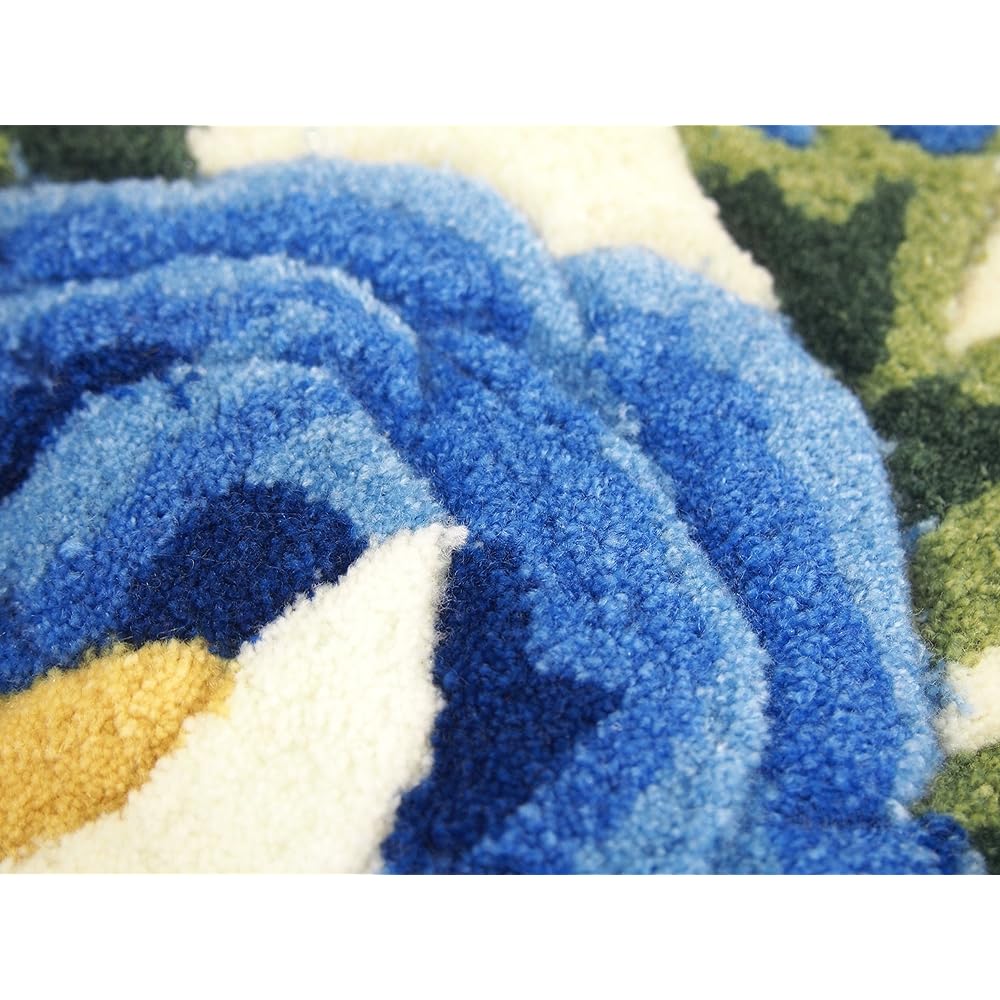 Hagiwara Entrance Mat Mat "Karen" Blue Approx. 65X110 270048625