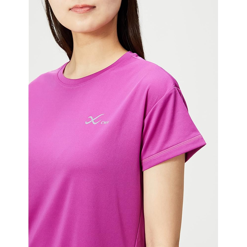 [Ceda Blue X/Wacoal] Outer Tops, Round Neck, Short Sleeves, Sweat Absorbent, Quick Drying, UV Protection Rate Over 90%, Thin and Light, Environmentally Friendly Material DLY135 Women's