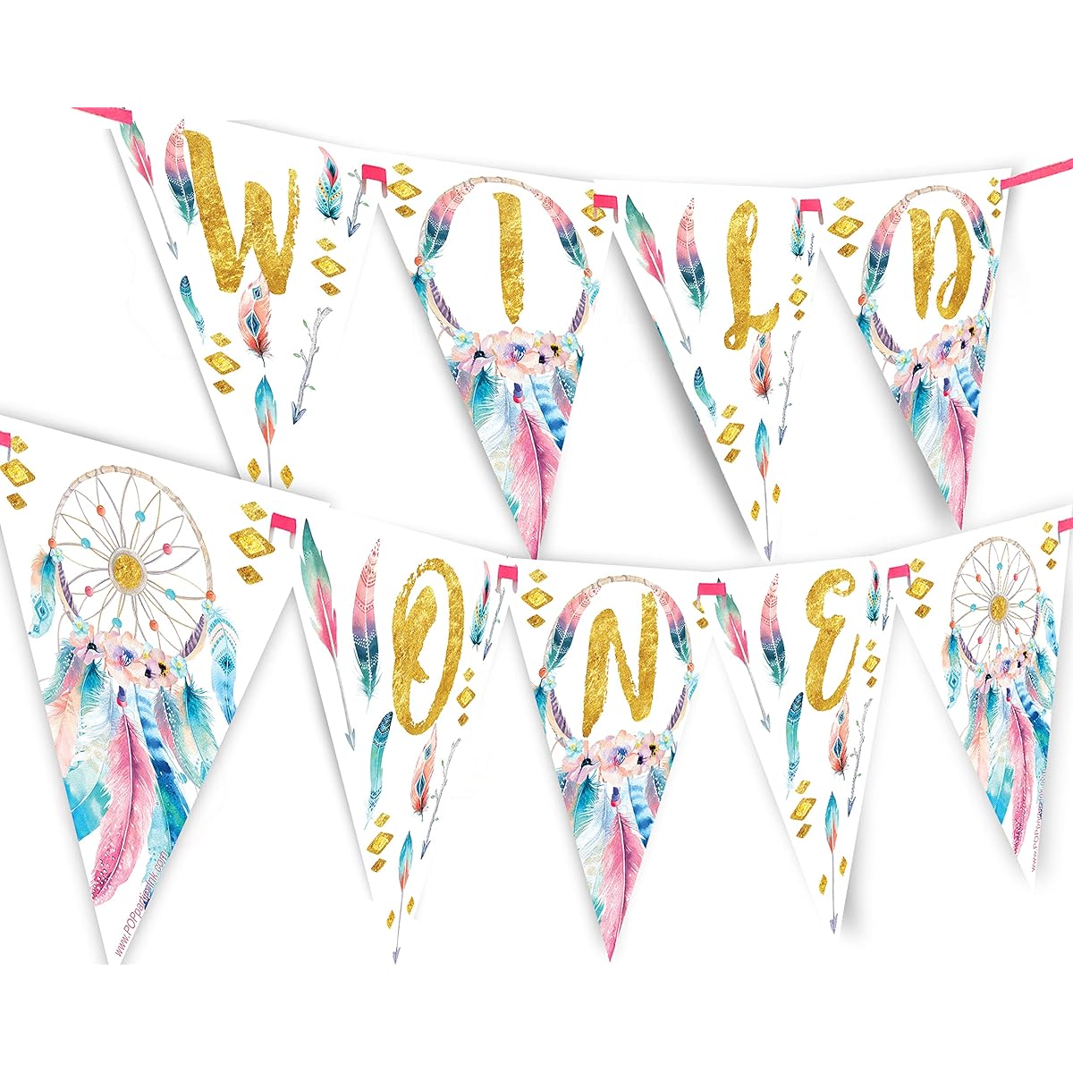 Wild One Banner Pennant - Boho Party Banner