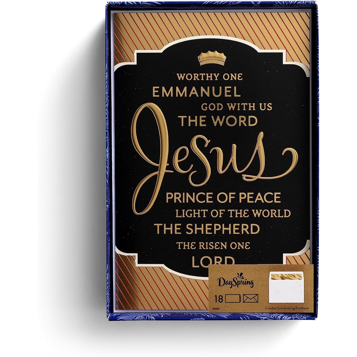 Worthy One - The Name of Jesus - 18 Premium Christmas Box Cards and Envelopes, KJV