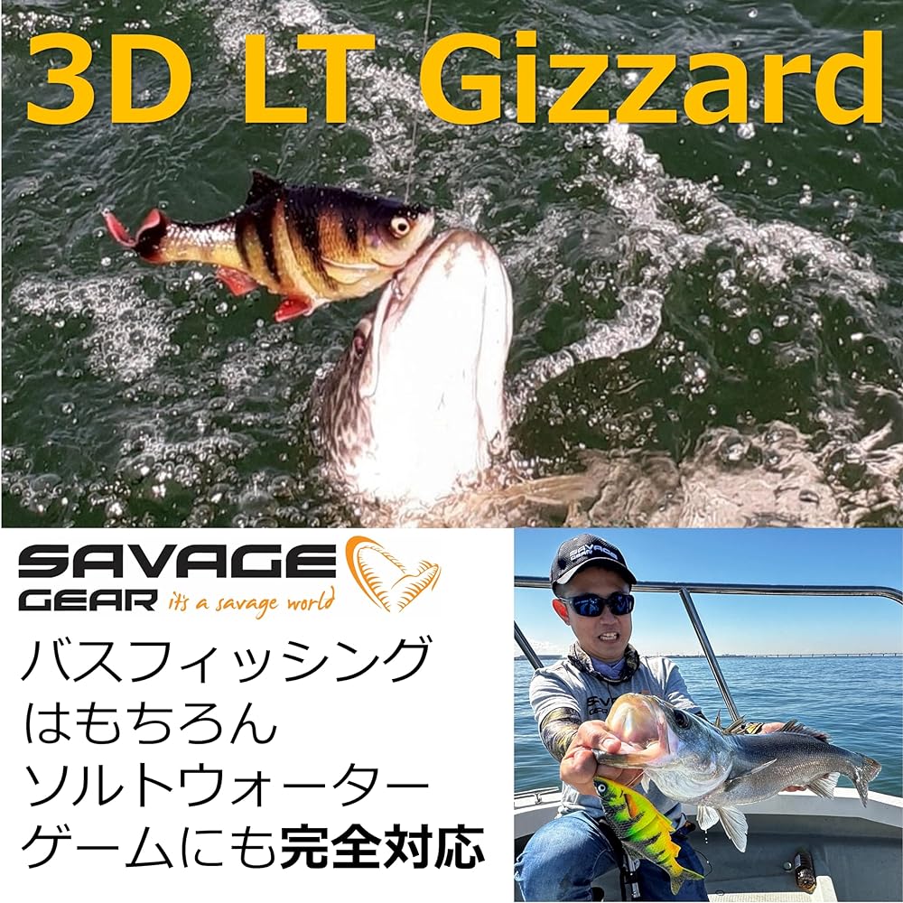 Savage Gear (SAVAGEGEAR) 3D Line Through Gizzard 7inch/10inch Slow Sinking Model Various