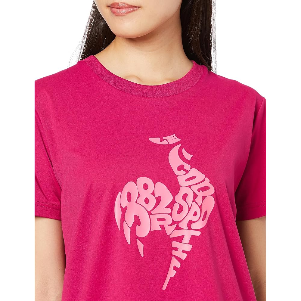 [Le Coq Sportif] T-Shirt Helanka Short Sleeve T-Shirt Sweat Absorbent Quick Drying UV CUT (UPF50+) Stretch Big Logo Eco Women's QMWWJA01