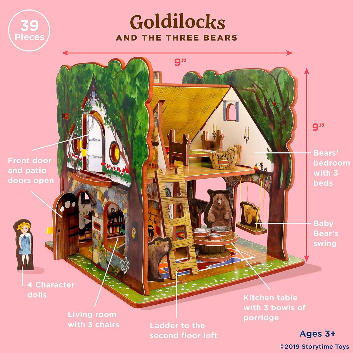 [Storytime Toys] STORYTIME TOYS Goldilocks and the Three Bears Toy House and Storybook Playset STORYTIMETOYS-GOLDILOCKS [Parallel import goods]