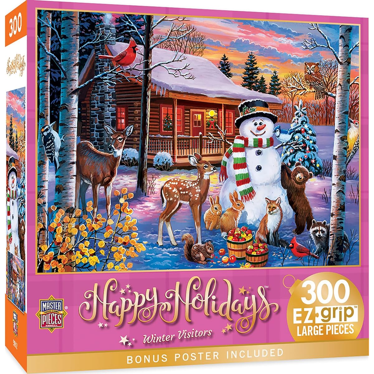 MasterPieces 300 Piece EZ Grip Christmas Jigsaw Puzzle - Winter Visitors - 18"x24"