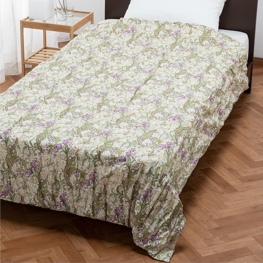 nishikawa [Nishikawa] Morris Gallery Soft Gauze Blanket Single Washable 100% Cotton Soft Golden Lily Green FR03103001