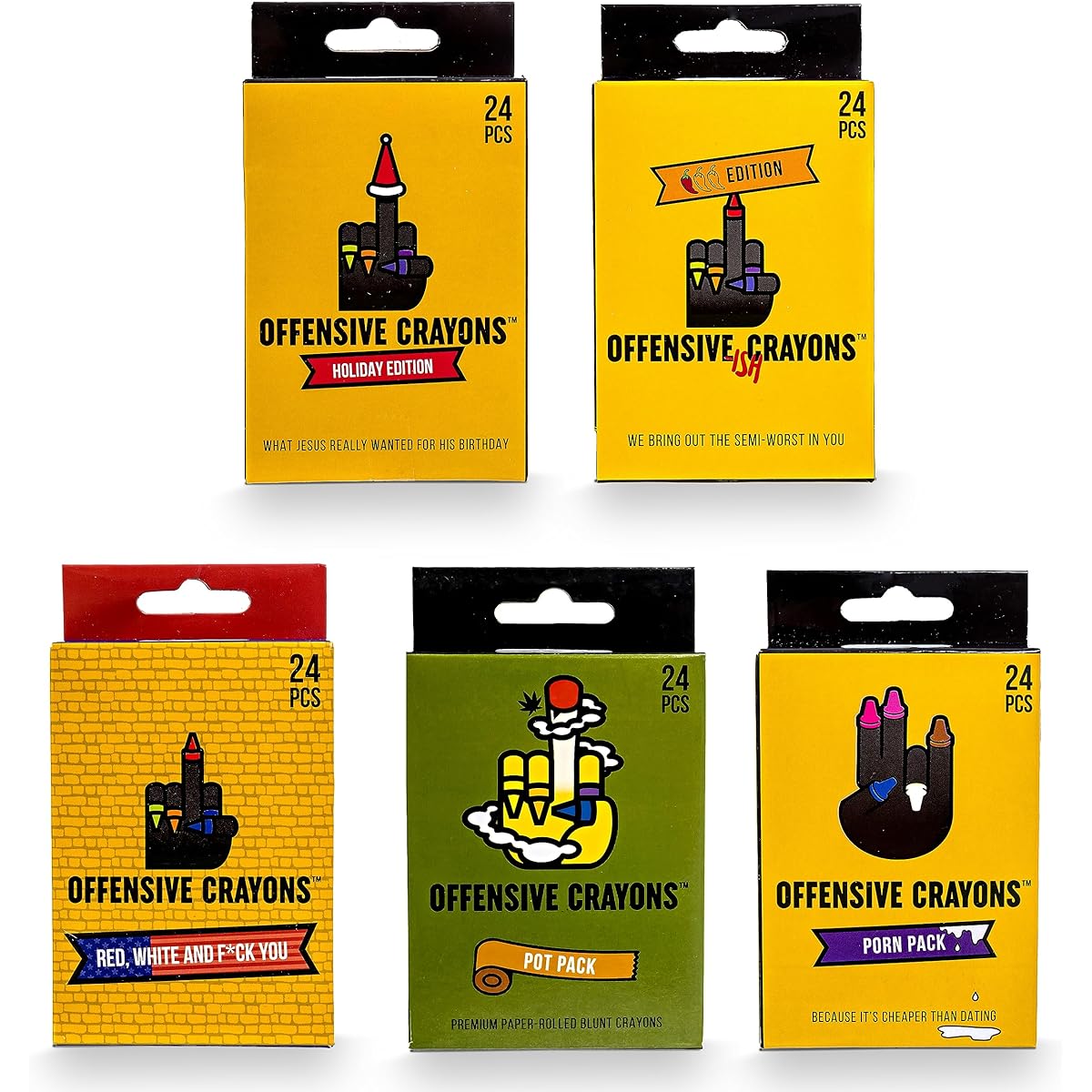 Milktoast Brands Adult Offensive Crayon Bundle Pack Gag Gift Set