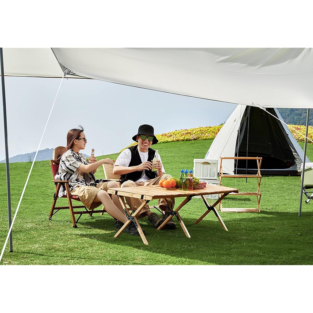 【limited! ] SOLO UP Outdoor Chair Bamboo Low Chair Camping Low Style Chair Bamboo Chair Folding Chair M-2384