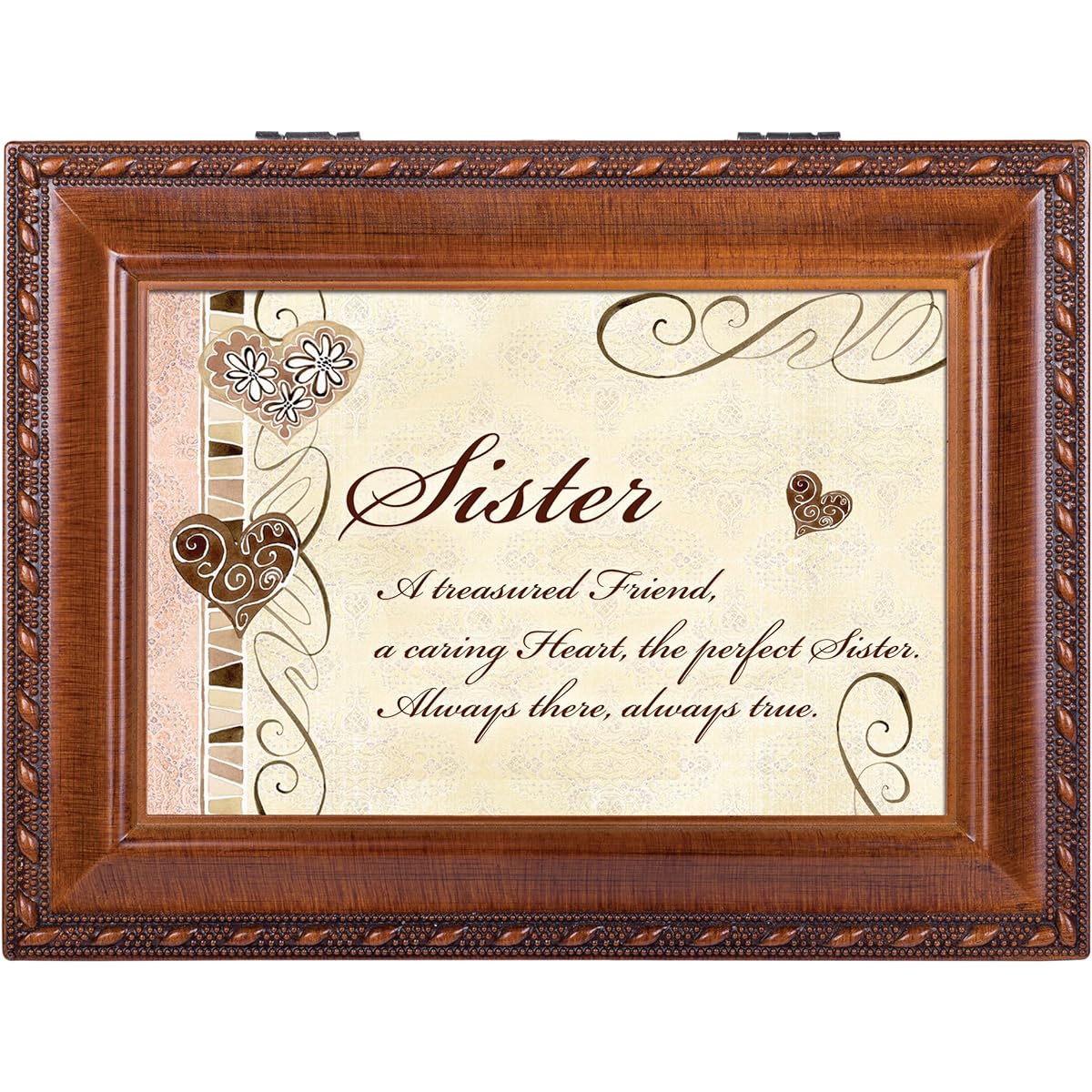 Sister Cottage Garden Woodgrain Traditional Music BoxPlays Wind Beneath My Wings