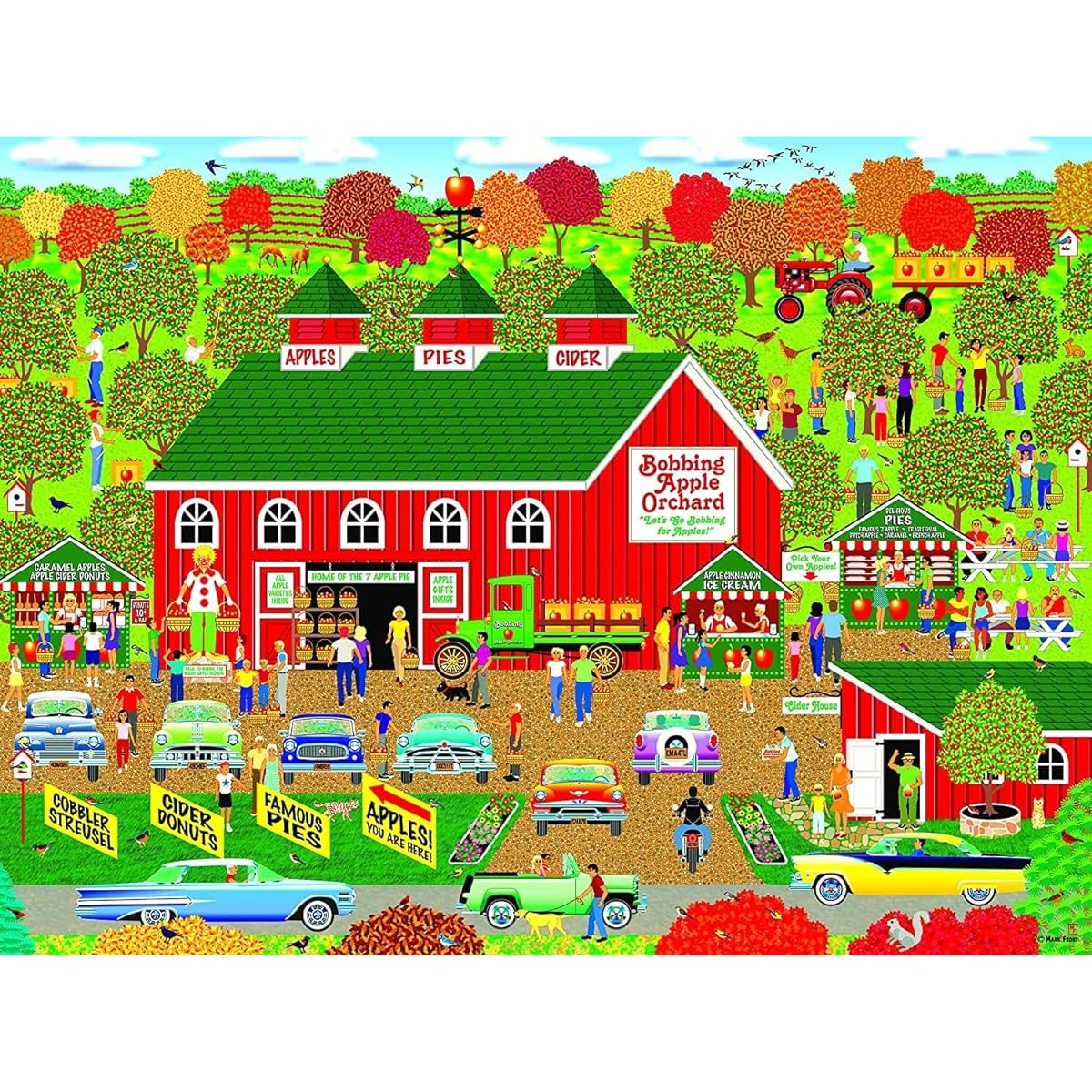 Bobbing Apple Orchard Farm by Artist, Home Country Collection 1000 Piece Jigsaw Puzzle: Mark Frost.
