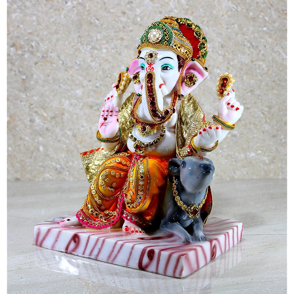 eSplanade Ganesha Ganpati on Rat Murti Idol Statue Sculpture (11")