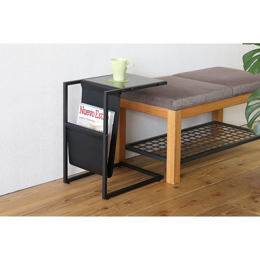 Sofa side table (with magazine rack) NK-621 brown (width 40cm x depth 30cm x height 51cm)