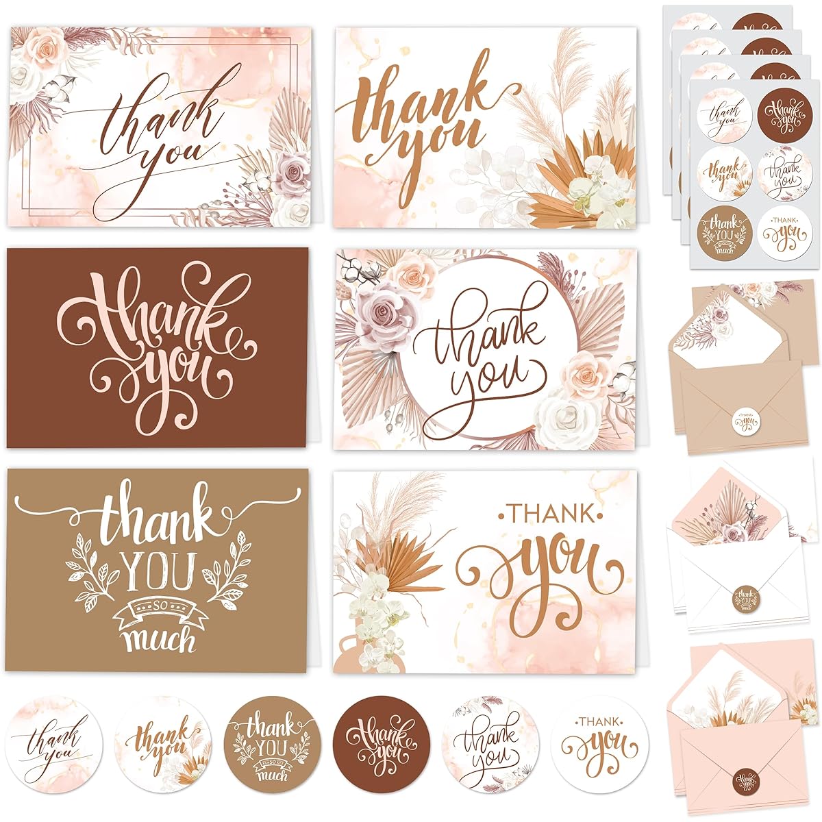 Decorably Boho Thank You card (floral pattern)