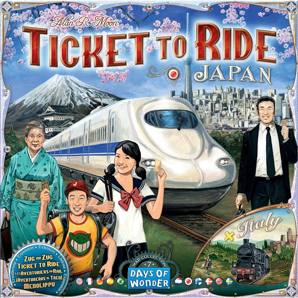 Hobby Japan Ticket to Ride Expansion: Japan/Italy Map Multilingual Version (For 2-5 players, 30-60 minutes, Ages 8+) Board Game