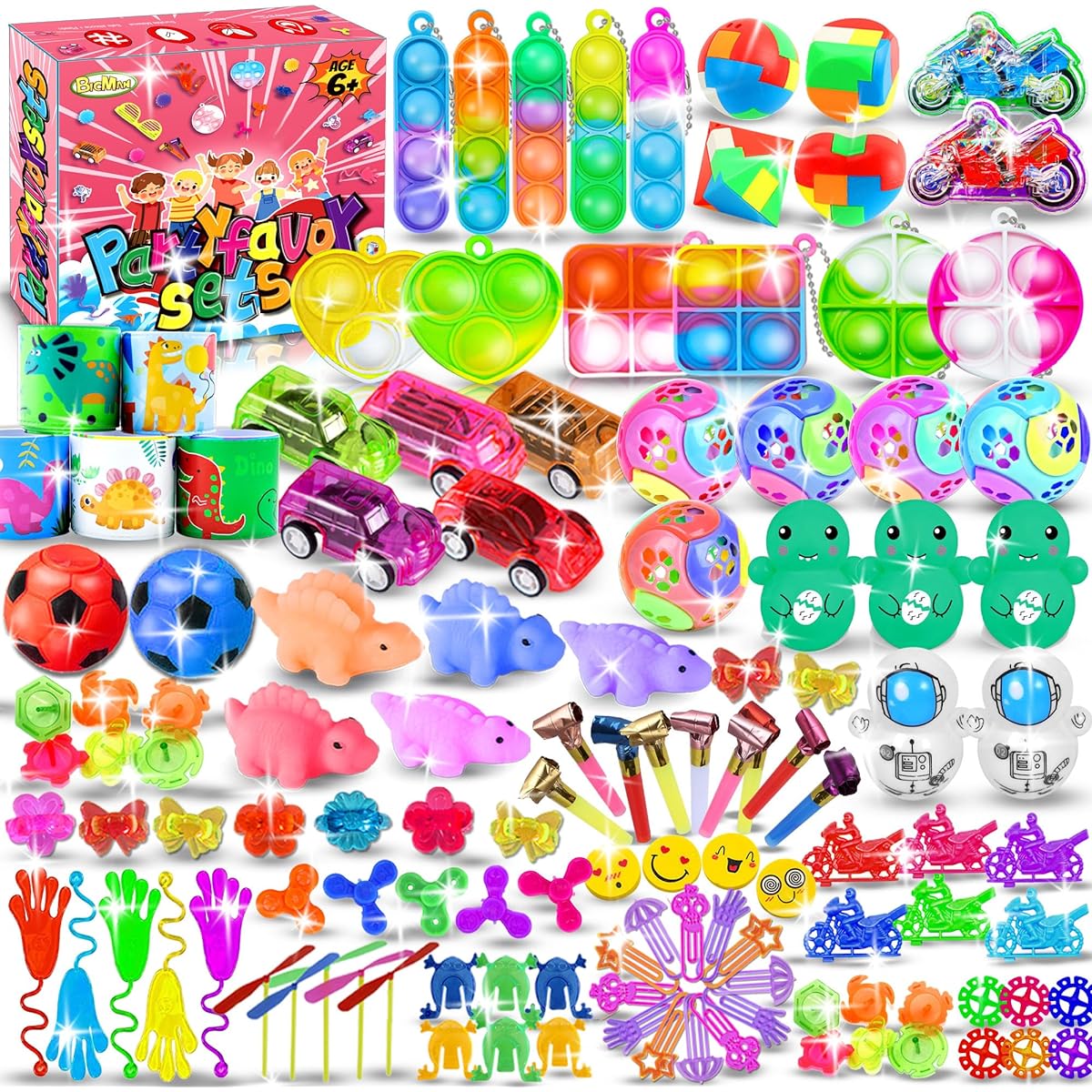 80pcs Kids Party Favors Ages 3-5 Party Toy Assortment Treasure Box Birthday Party Goodie Bag Stuffers for Kids Carnival Prizes Pinata Fillers Classroom Prize Boxes