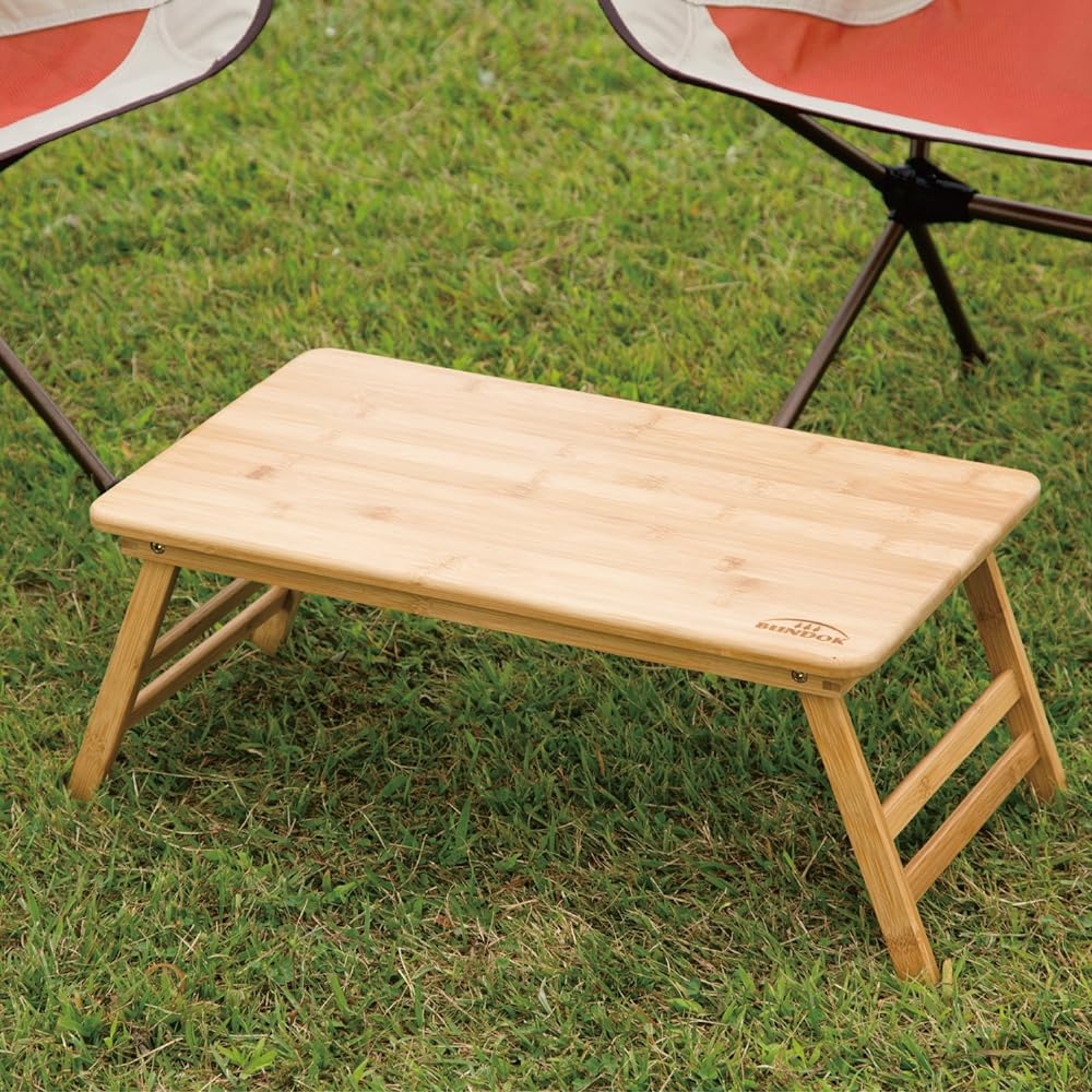 BUNDOK Bamboo Table <50/60> Lightweight and Compact for Camping and Outdoor Use