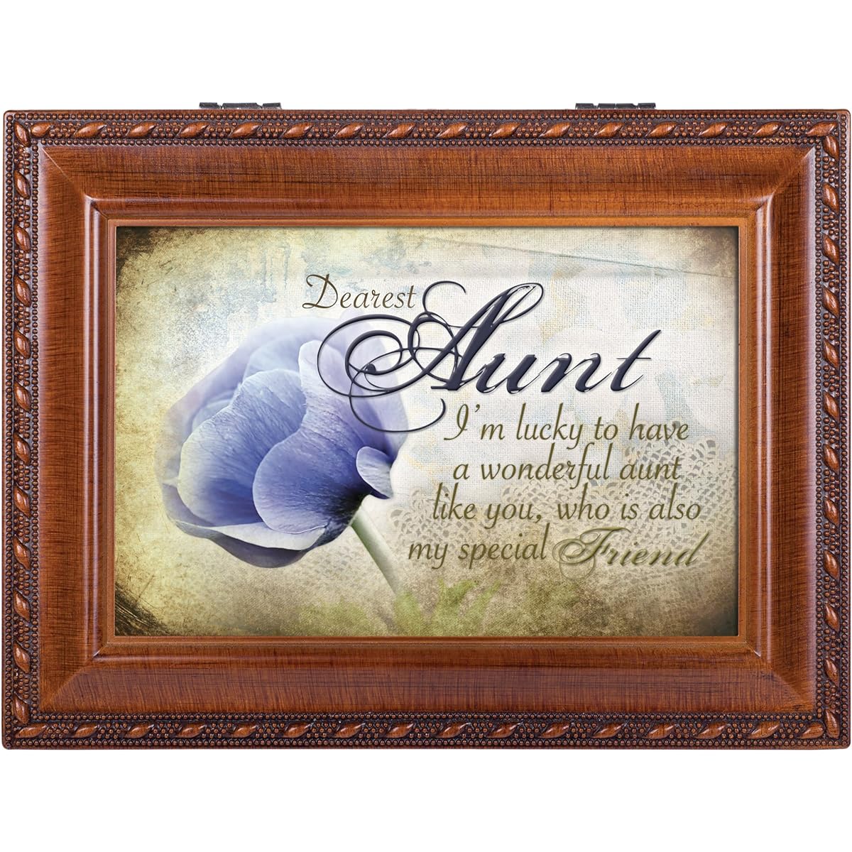 Cottage Garden Dearest Aunt Woodgrain Music Box / Jewelry Box Plays That's What Friends Are For by Cottage Garden [Parallel Import]