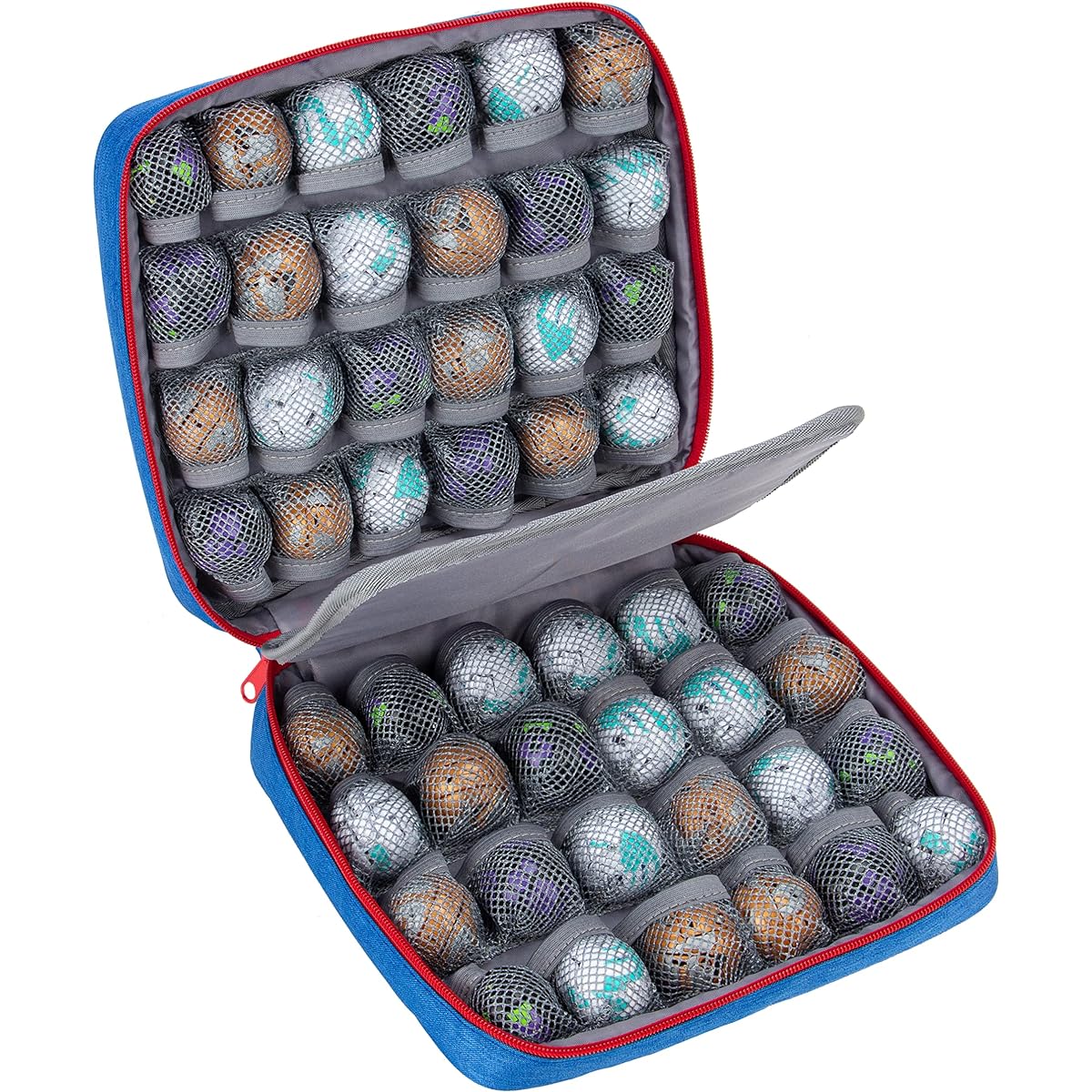 KISLANE 48 Toy Storage Case Bakugan Figures BakuCores Children's Carrying Case for 48 Bakugan Figures, Blue, Carrying Case