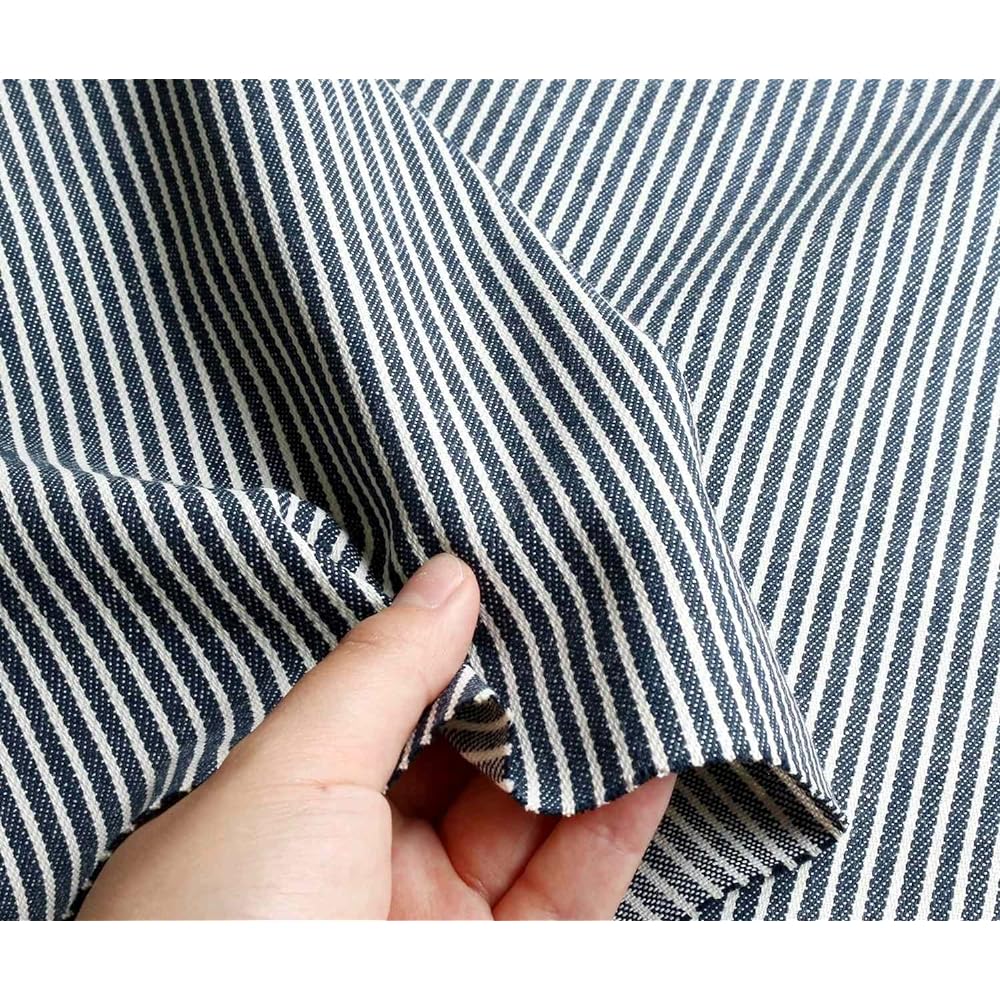 Nippon Chuko NBK Hickory Stripe Pattern Fabric 110cm Width x 9m Cut Cut 3A Navy/White ICH1015-3A Crafts/Handmade Supplies