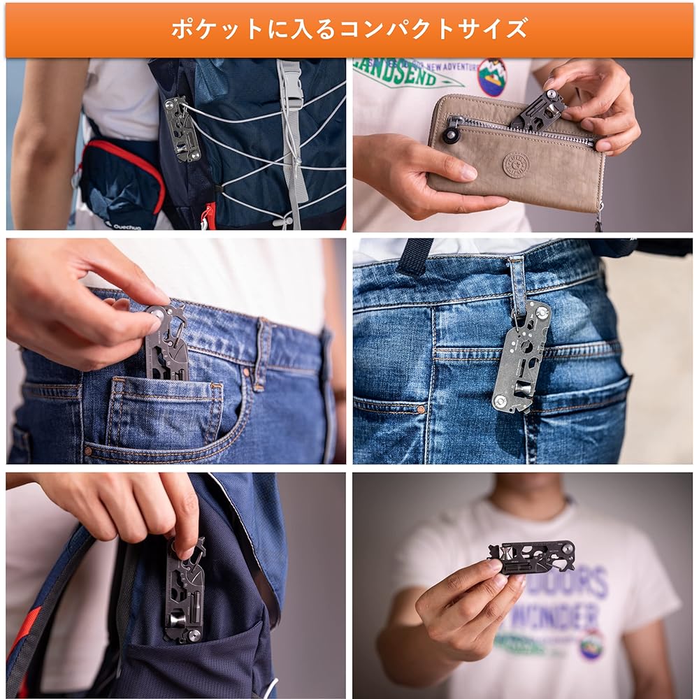 PockeTool2.0 Camping Knife 30in1 Multi Tool Ultra Light Card Type Outdoor Survival Domestic Genuine Product 90g