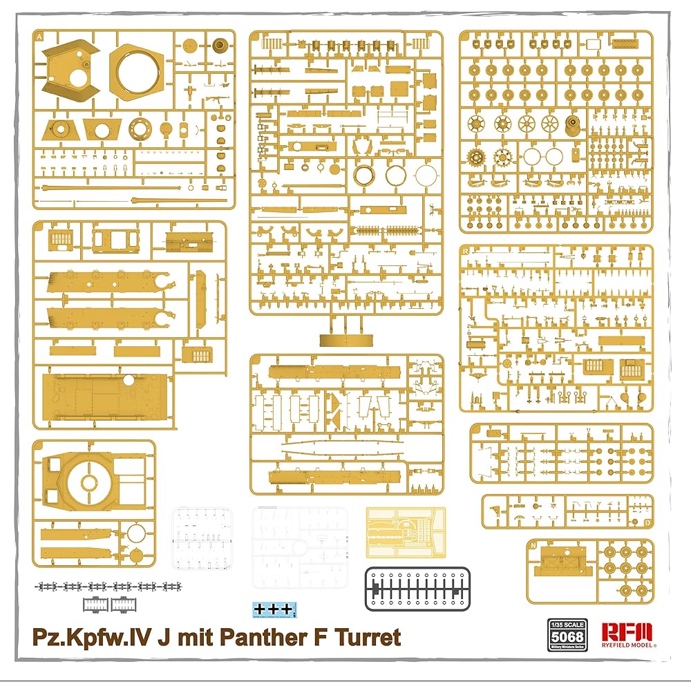 Ryfield Model 1/35 German Army No. 4 Tank J Type/Panther F Turret Plastic Model RFM5068