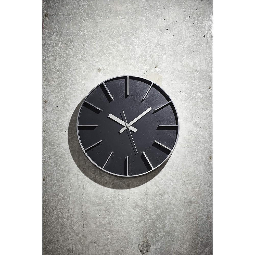 Lemnos Wall Clock Analog Edge Clock Aluminum Black Edge Clock Diameter: 35cm AZ-0115 BK