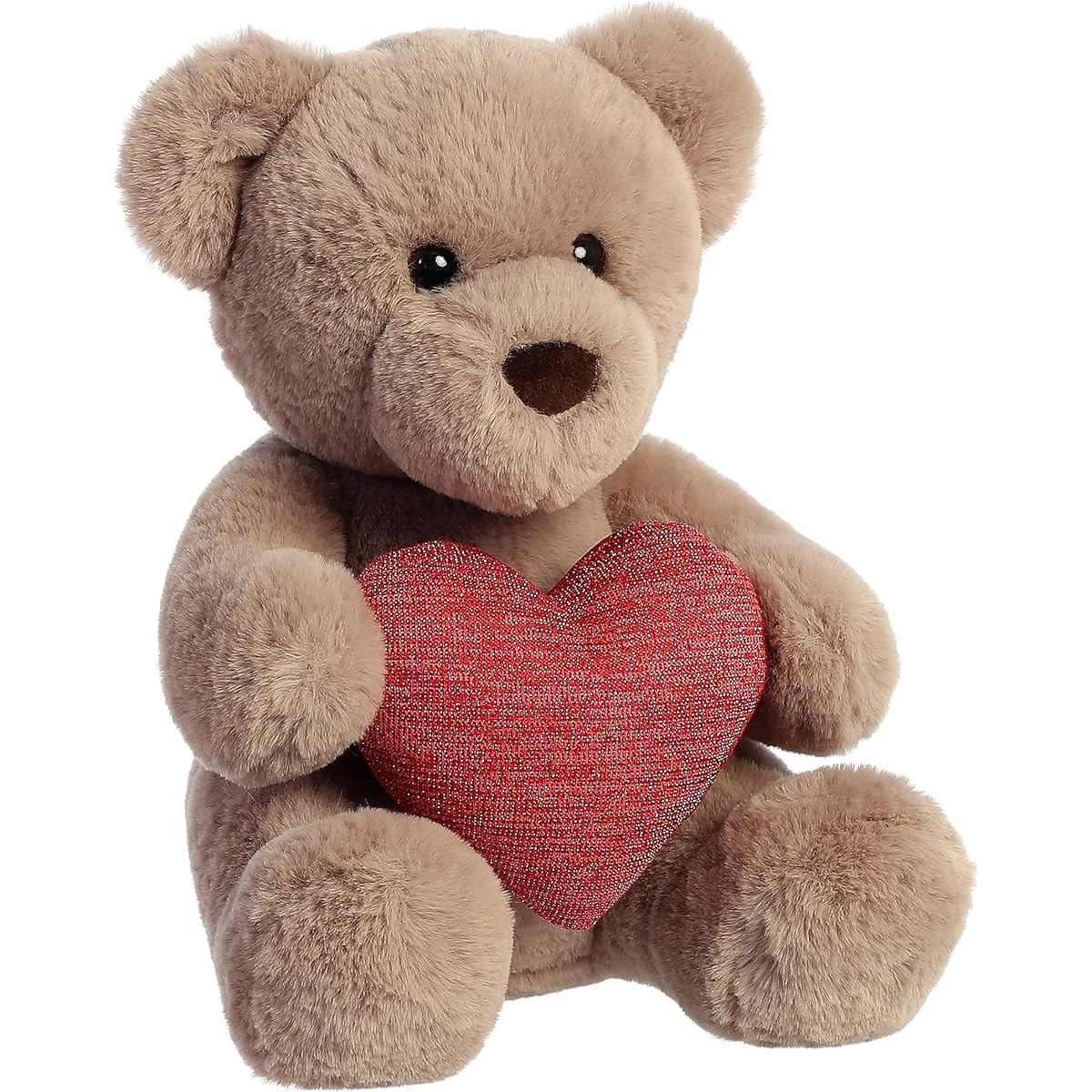 Aurora - Valentine - 10" Tuffy Taupe Bear with Heart