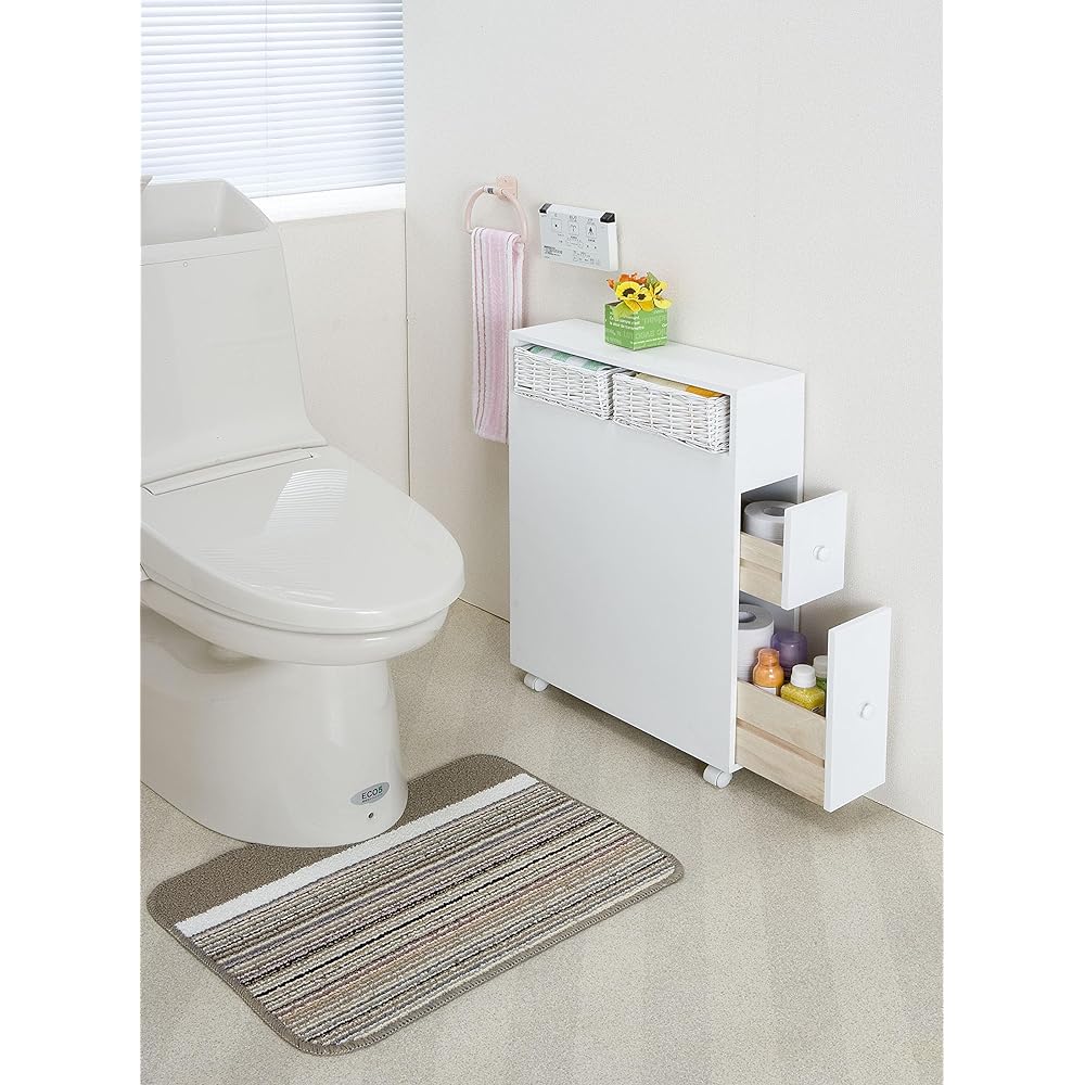 SUN・HARVEST Multifunctional Toilet Rack White Completed Product LS-2400WH 15.5×50×71cm [Parallel Import]