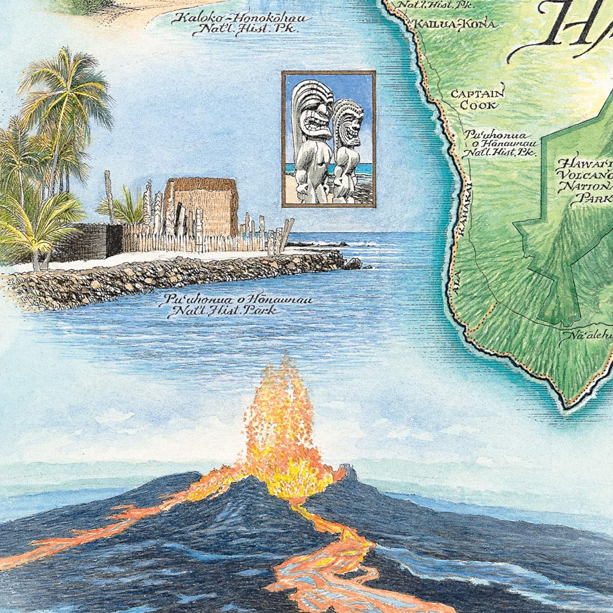 Hawaii State Map Cardboard Jigsaw Puzzle - 1000 Pieces