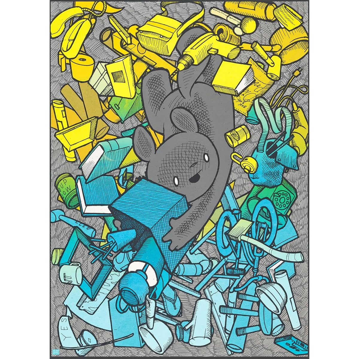 Lucky Puzzles 'Finding Joy': 1000 Piece Jigsaw Puzzle by Jay Ryan - Modern Art Exploration Eco-Friendly Made in the USA Thought-provoking Vibrant Artwork Puzzle for Adults