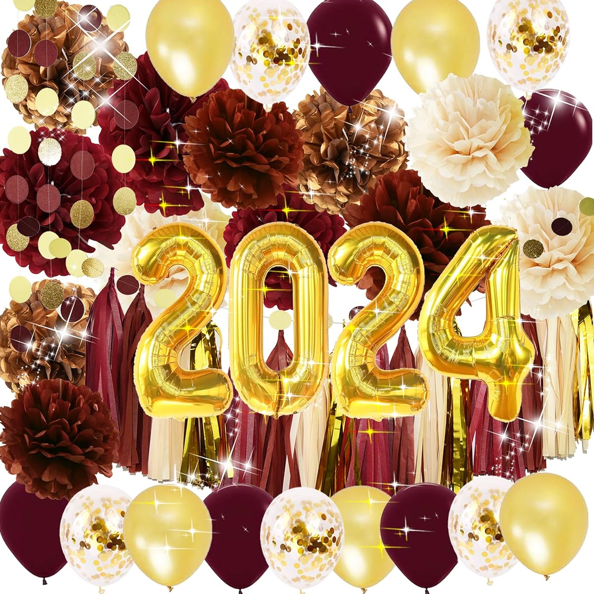Graduation Decorations Maroon Gold 2023/Burgundy Gold Balloons/Burgundy Gold Graduation Party Decorations 2023 ASU Maroon Graduation/Fsu Graduation Party Decorations Burgundy 2023