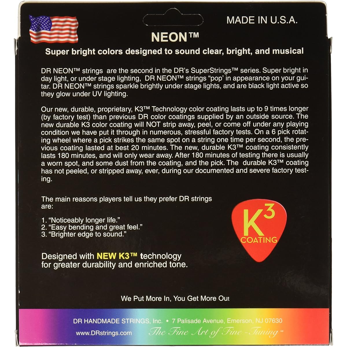 DR Strings NMCB6-30 DR NEON 6 bass guitar strings, medium, multicolor