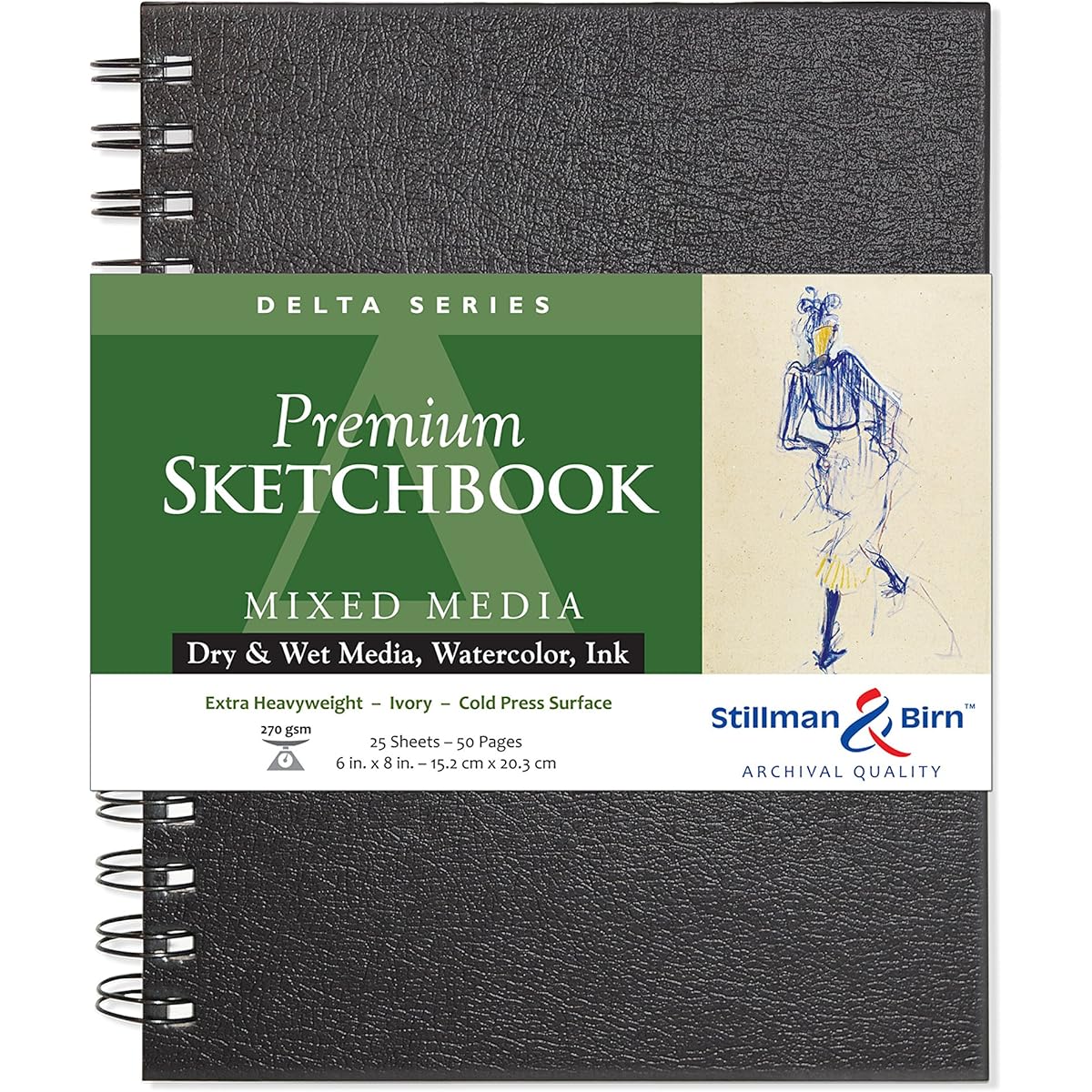 Stillman & Birn Delta Series Sketchbooks 6 in. x 8 in. wire bound 25 sheets by Stillman & Birn