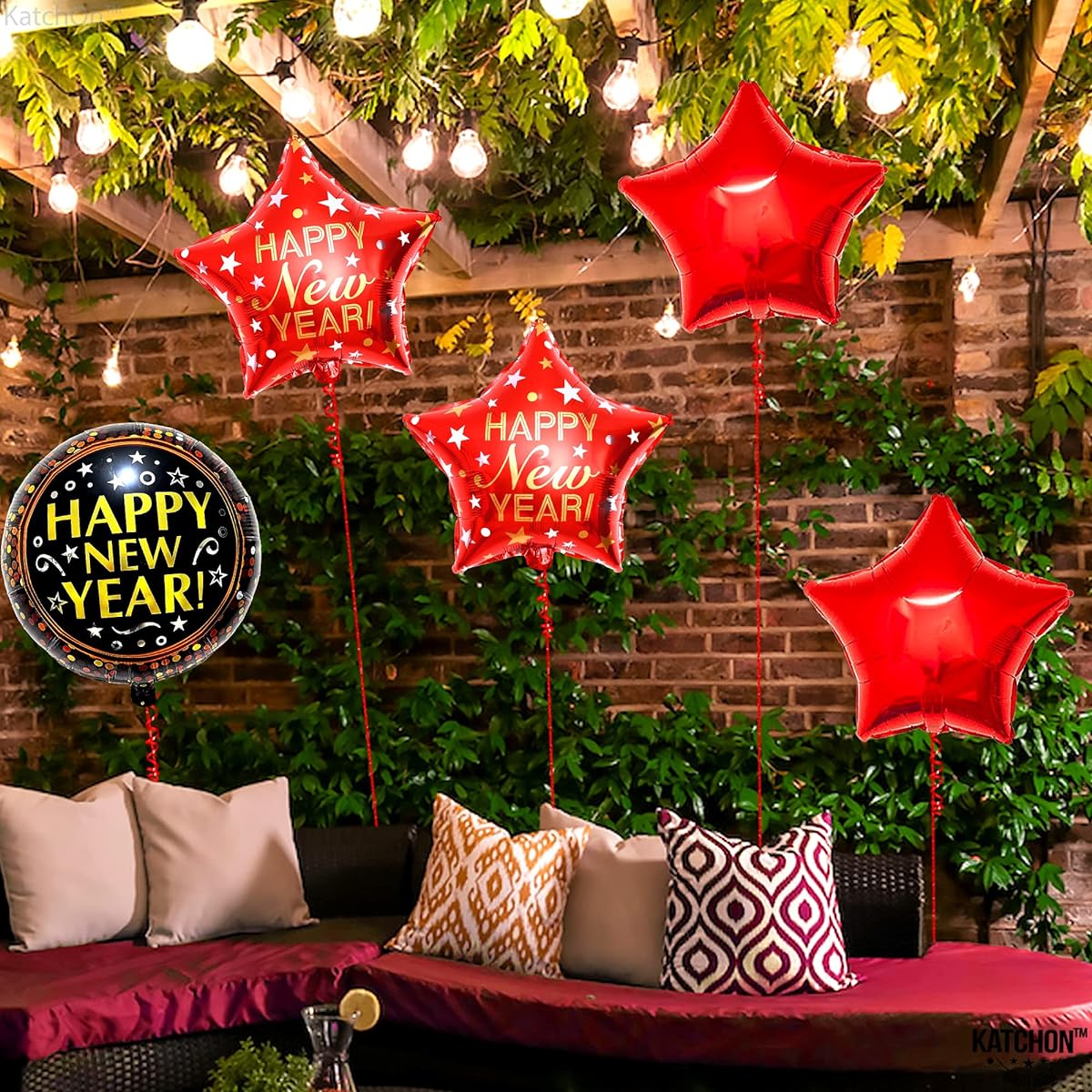 Red Happy New Year Balloons 2023 - 18 Inch Chinese New Year Decorations 2023 | New Year's Eve Balloons 2023 Red New Year's Eve Party Supplies 2023 | NYE Balloons for Happy New Year Decorations 2023